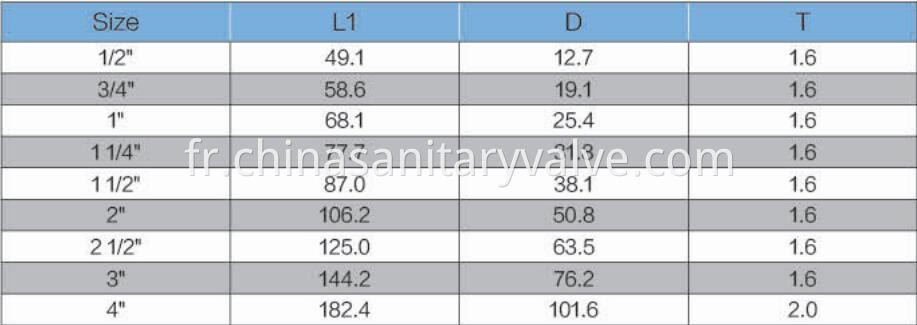 AS1528 sanitary long welded tee